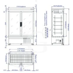 Vetrina Pasticceria Refrigerata Ventilato 880 LT -25°C/+5°C 4 Lati Vetro 2 Porte -Vendite GATRODOMUS vetrina pasticceria refrigerata ventilato 880 lt 25c5c 4 lati vetro 2 porte 1