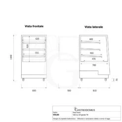 Vetrina Refrigerata Ventilata 3 Ripiani 350 LT +2°C/+8°C 4 Lati Vetro, L 650 Mm -Vendite GATRODOMUS vetrina refrigerata ventilata 3 ripiani 350 lt 2c8c 4 lati vetro l 650 mm 8