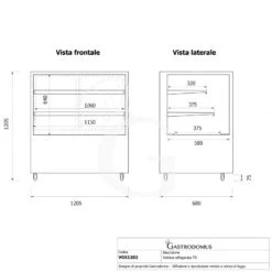 Vetrina Refrigerata Ventilata 410 LT +2°C/+8°C 4 Lati Vetro, L 1205 Mm -Vendite GATRODOMUS vetrina refrigerata ventilata 410 lt 2c8c 4 lati vetro l 1205 mm 9