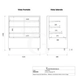 Vetrina Refrigerata Ventilata 670 LT +2°C/+8°C 4 Lati Vetro, L 1520 Mm 23 Vetrina Refrigerata Ventilata 670 LT +2°C/+8°C 4 Lati Vetro, L 1520 Mm -Vendite GATRODOMUS vetrina refrigerata ventilata 670 lt 2c8c 4 lati vetro l 1520 mm 10