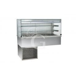 Vetrina Refrigerata Ventilata Cubica 2 Ripiani Con Tendina Lato Cliente - Lunghezza 810 Mm