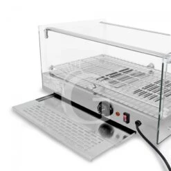 Vetrina Riscaldata Vetro E Inox +30°C/+90°C 35 LT L 555 Mm X P 360 Mm X H 305 Mm - Apribile In Entrambi I Lati -Vendite GATRODOMUS vetrina riscaldata in vetro e inox temp 30c e 90c 35 litri 3