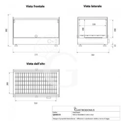 Vetrina Riscaldata Vetro E Inox +30°C/+90°C 35 LT L 555 Mm X P 360 Mm X H 305 Mm - Apribile In Entrambi I Lati -Vendite GATRODOMUS vetrina riscaldata in vetro e inox temp 30c e 90c 35 litri 4