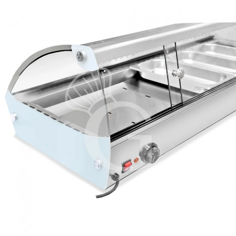 Vetrina Riscaldata Inox E Vetro 4 Bacinelle GN1/3 H 40 Mm L 773 Mm X P 420 Mm X H 336 Mm 5 Vetrina Riscaldata Inox E Vetro 4 Bacinelle GN1/3 H 40 Mm L 773 Mm X P 420 Mm X H 336 Mm - immagine 3