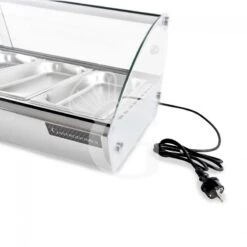 Vetrina Riscaldata Inox E Vetro 6 Bacinelle GN1/3 H 40 Mm L 1110 Mm X P 420 Mm X H 335 Mm -Vendite GATRODOMUS vetrina riscaldata inox predisposta per 6 bacinelle gn 13 h 40 mm 4