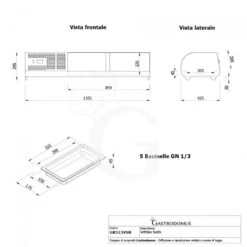 Vetrina Sushi 5 Bacinelle GN1/3 0,19 KW L 1355 Mm X P 420 Mm X H 295 Mm 25 Vetrina Sushi 5 Bacinelle GN1/3 0,19 KW L 1355 Mm X P 420 Mm X H 295 Mm -Vendite GATRODOMUS vetrina sushi 5 x gn13 10