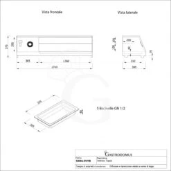 Vetrina Tapas 5 Bacinelle GN1/2 0,16 KW L 1740 Mm X P 395 Mm X H 375 Mm 19 Vetrina Tapas 5 Bacinelle GN1/2 0,16 KW L 1740 Mm X P 395 Mm X H 375 Mm -Vendite GATRODOMUS vetrina tapas 5 bacinelle gn12 160 w 8