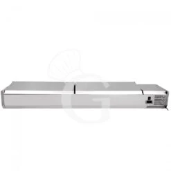 Vetrinetta Refrigerata Per Pizzeria Con Coperchio In Acciaio Inox L 1800 Mm Per 9 Bacinelle GN1/4