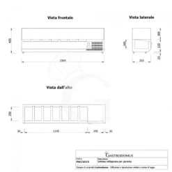 Vetrinetta Refrigerata Per Pizzeria L 1500 Mm Per 7 Bacinelle GN1/4