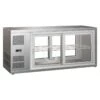 Vetrina Refrigerata Ventilata Acciaio Inox Porte Scorrevoli 190 LT +2°C/+8°C L 1310 Mm X P 510 Mm X H 550 Mm -Vendite GATRODOMUS vetrinetta refrigerata ventilata acciaio inox 1810 cap190lt con porte scorrevoli