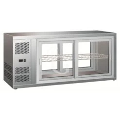 Vetrina Refrigerata Ventilata Acciaio Inox Porte Scorrevoli 190 LT +2°C/+8°C L 1310 Mm X P 510 Mm X H 550 Mm